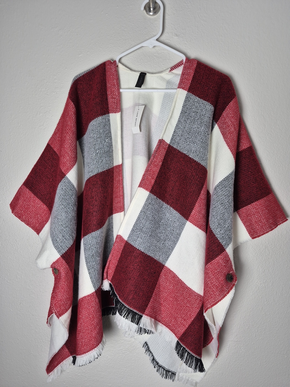 Lane Bryant New! Plaid Open Front Women's Poncho Sweater. New with Tags! Size20